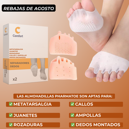 Almohadillas terapéuticas con Separador de dedos l PharmaToe™