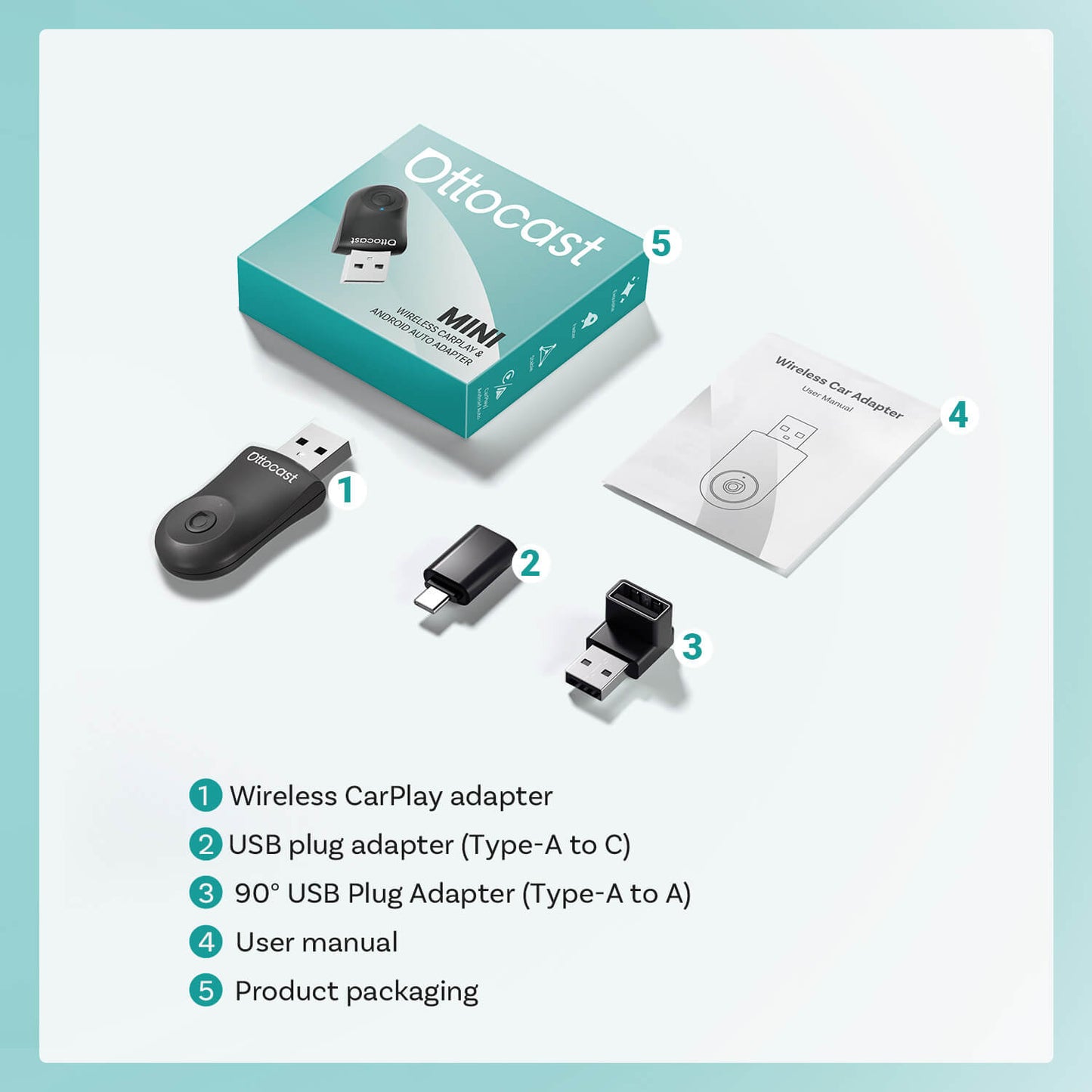 Mini adaptador inalámbrico CarPlay/Android Auto