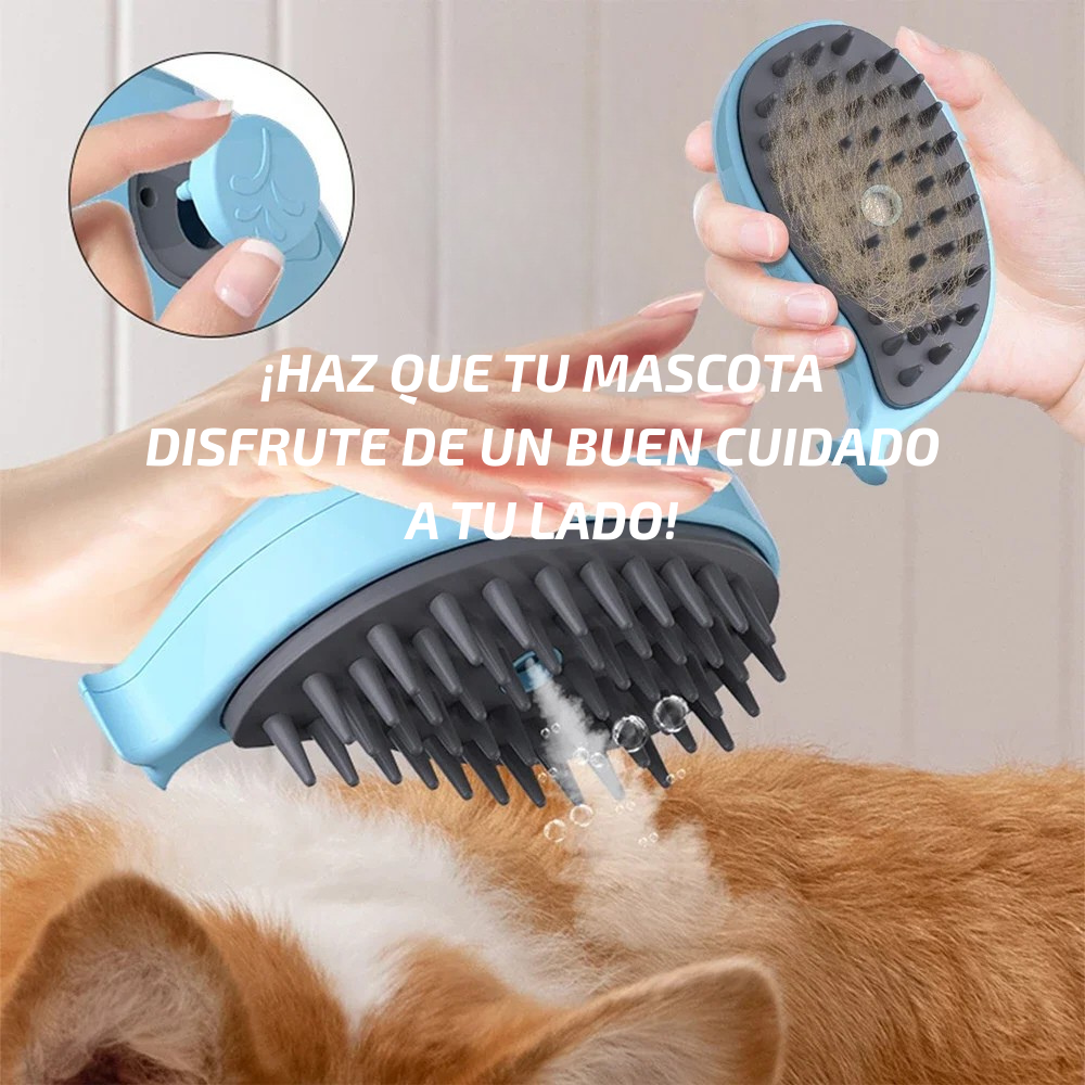 Cepillo Vaporizador para Mascotas 3 en 1